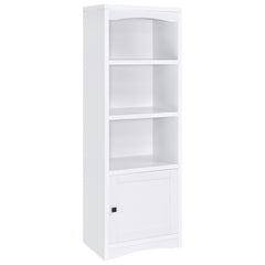 Put finishing touches on a charming media center in your living room with this tower bookcase. Perfect to flank your TV stand, it adds easy storage and display space. Its mix of cabinet and open shelving is versatile and stylish, with three shelves, two o