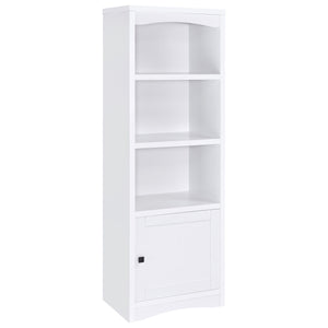 Put finishing touches on a charming media center in your living room with this tower bookcase. Perfect to flank your TV stand, it adds easy storage and display space. Its mix of cabinet and open shelving is versatile and stylish, with three shelves, two o