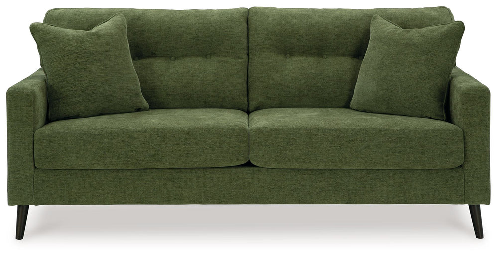 Feed your mid-century modern nostalgiaâ€”with a contemporary twist. A vibrant trend-right hue and comfy feel make this sofa perfect for lounging solo or with friends and family. Its linear profile adds plenty of fresh style, and the tapered accent legs ar