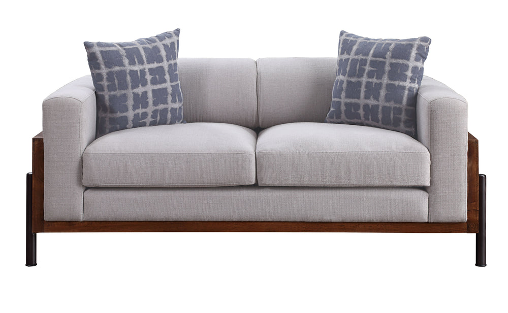 KD, Loose Back & Seat Cushion (2+2) â€¢ Pillows Included, Armrest & Base Wooden Panels â€¢â€¢ CONSTRUCTION: Full Foam Seat