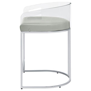 Thermosolis - Clear Acrylic Counter Chair (Set of 2) - Chrome