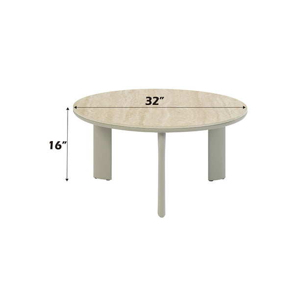 Ingram - Coffee Table - Sintered Stone & Light Gray Finish