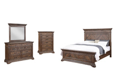 Discover the Mar Vista 4-piece Bedroom Collection, a testament to timeless design and masterful craftsmanship. This set includes a robust panel bed, a spacious 9-drawer dresser complemented by a mirror, and a 6-drawer chest, all designed to provide a harm