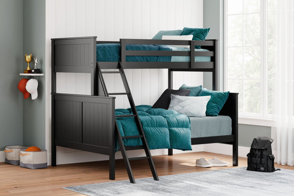  with a timeless Shaker style that-'s wonderfully finished in black. Guard rails on the top bunk help everyon