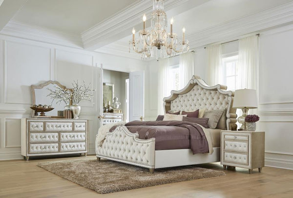 Antonella - 5-Drawer Bedroom Chest - Ivory And Camel