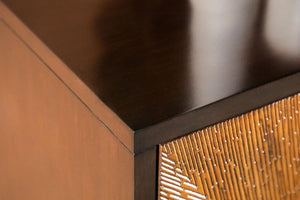 Zira - 4-Door Wood Parquet Storage Accent Cabinet - Brown