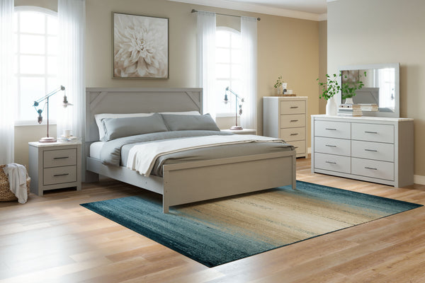 Cottenburg - Light Gray / White - 5 Pc. - Dresser, Mirror, Chest, Full Panel Bed