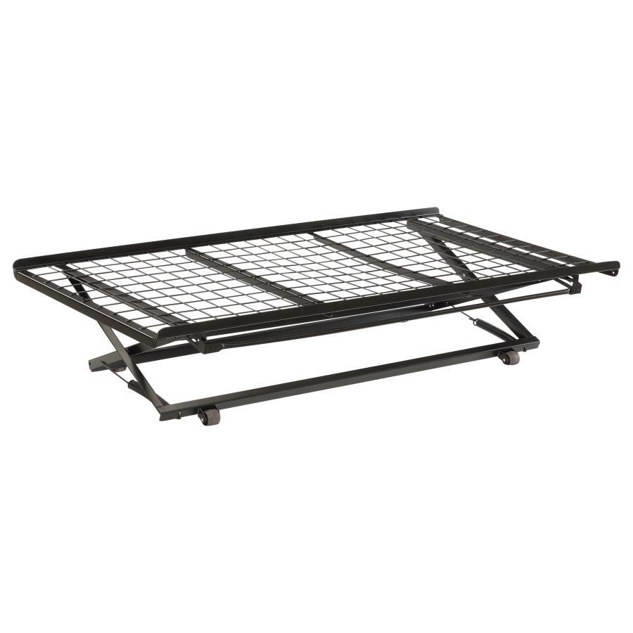 Expand your sleeping space effortlessly with this versatile pop-up trundle, which rises to match the height of a standard bed. Ideal for accommodating guests, this trundle bed easily rolls out and pops up to create a comfortable twin sleeping arrangement.