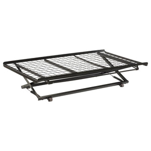 Expand your sleeping space effortlessly with this versatile pop-up trundle, which rises to match the height of a standard bed. Ideal for accommodating guests, this trundle bed easily rolls out and pops up to create a comfortable twin sleeping arrangement.