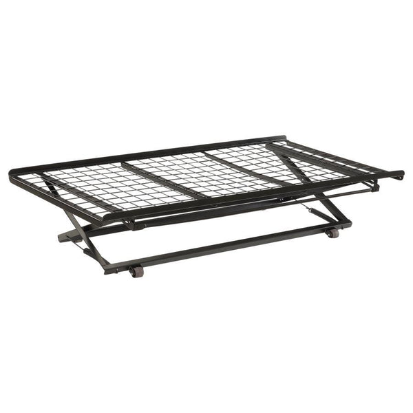 Expand your sleeping space effortlessly with this versatile pop-up trundle, which rises to match the height of a standard bed. Ideal for accommodating guests, this trundle bed easily rolls out and pops up to create a comfortable twin sleeping arrangement.