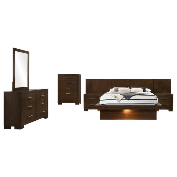  modern bedroom set perfect for an updated space. Linear design creates a sharp aesthetic