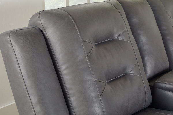 Caldwell - Power Reclining Sofa And Loveseat - Tahoe Charcoal
