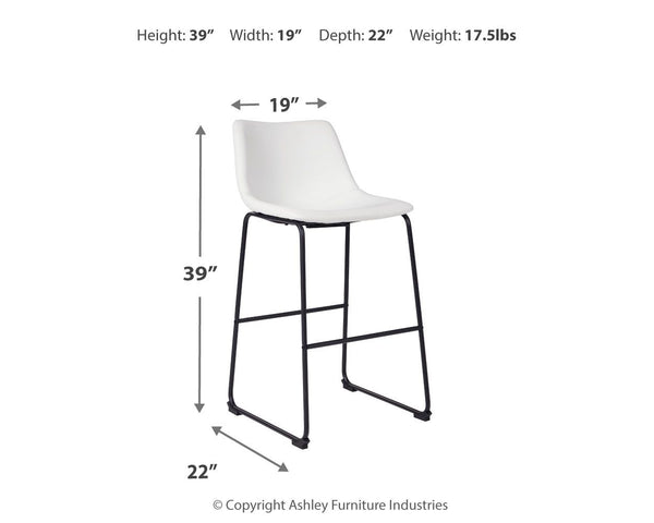 Centiar - White - Tall UPH Barstool (Set of 2)
