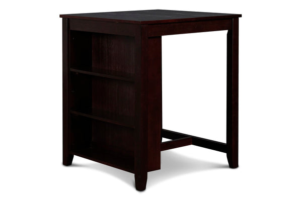 Gia - Counter Table With 2 Chairs & Storage Shelf - Ebony