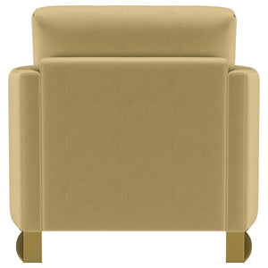 Corliss - Upholstered Curved Track Arm Chair - Camel