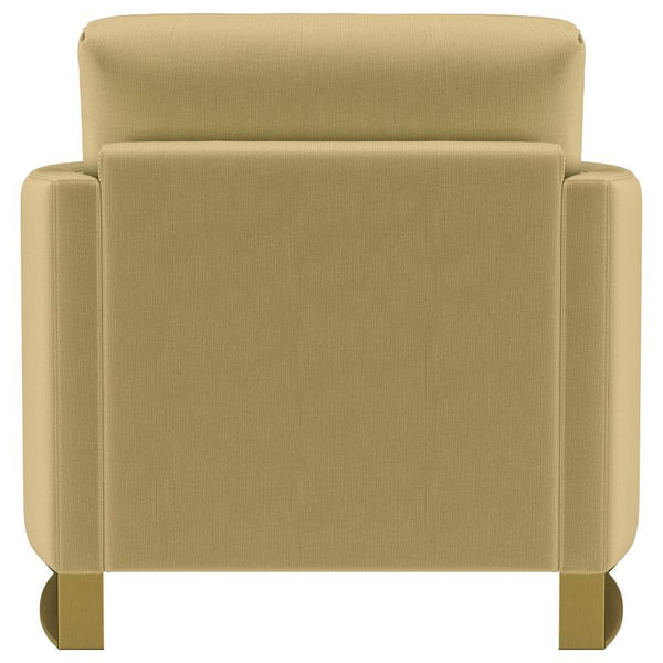 Corliss - Upholstered Curved Track Arm Chair - Camel