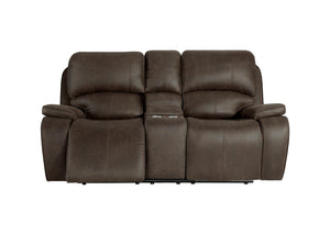 Brookings - Console Loveseat With Power Headrest & Footrest - Brown