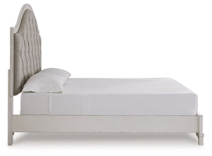 Blendon - Rustic Brown - King Upholstered Panel Bed