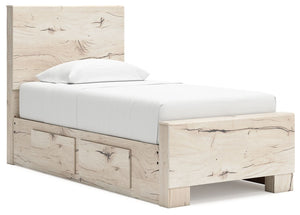  this twin panel storage bed strikes the perfect balance between farmhouse and contemporary. Its rustic white finish and replicated reclaimed oak grain merge effortlessly with the hearty