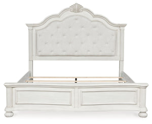 Montelaine - Antique White - California King Upholstered Panel Bed
