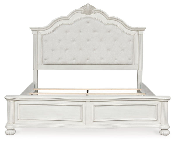 Montelaine - Antique White - California King Upholstered Panel Bed