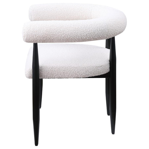Dunmore - Boucle Upholstered Dining Arm Chair (Set of 2) - Cream