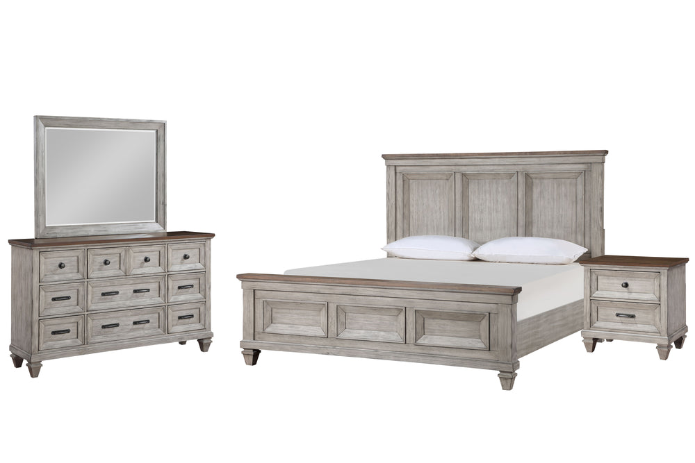 The Mariana 4-Piece Bedroom Set in Vintage CrÃ¨me exudes timeless craftsmanship and versatile design, making it a captivating centerpiece in any bedroom. Skillfully crafted from solid Acacia wood and veneers, each piece is finished with a rich, hand-distr
