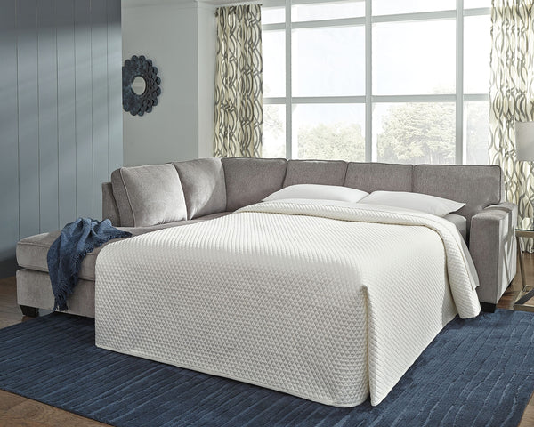  then this sleeper sectional is the answer. Sporting clean lines and sleek track arms