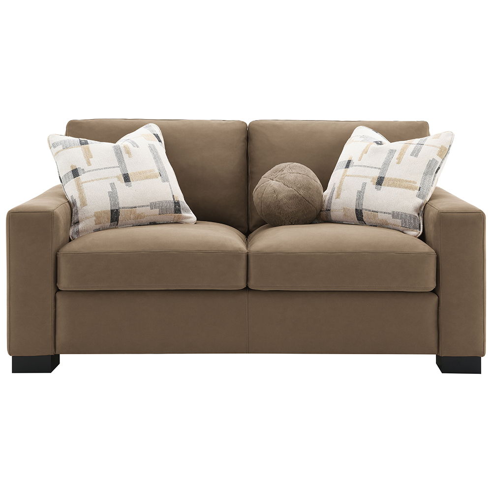 Elevate your home with the Darya collection, featuring plush pillows and wrapped in luxurious brown suede fabric. Its inviting design and soft, comfortable texture make it the perfect centerpiece for your living room. Whether you-'re relaxing after a long