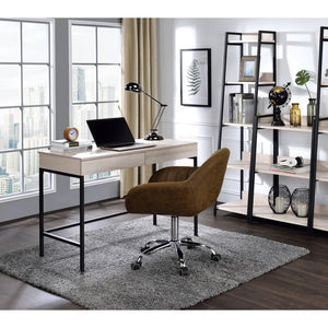 Brimming with contemporary appeal, this Wendral desk is ideal for any home. Expertly crafted with selected veneers, manufactured woods, and metal tube, the desk strikes a clean-lined silhouette. While the pull-out drawer offers accessibility and convenien