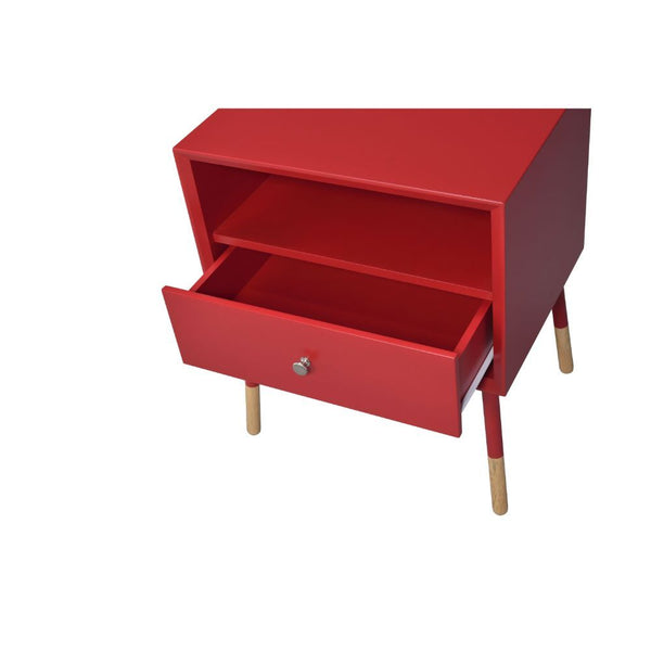  or bedroom. With its open storage compartment and bottom pull out drawer