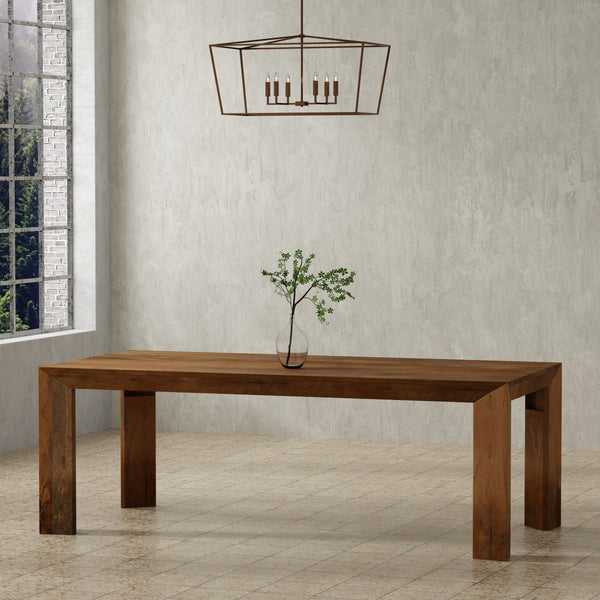  and knots. The geometric mitered edge creates a seamless transition between the table top