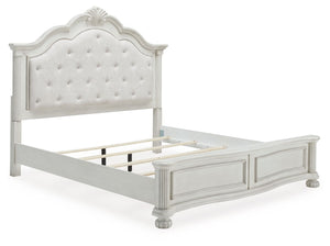 Montelaine - Antique White - California King Upholstered Panel Bed