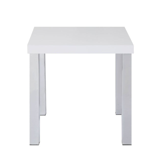 Harta - End Table - White High Gloss & Chrome - 22-"<br/><br/><b>Product Features</b><ul><li>Case: 1Pc/1Ctn</li><li>Finish: White High Gloss & Chrome</li><li>Style: Scandinavian</li><li>Materials: Wood, High Gloss</li></ul><br/>