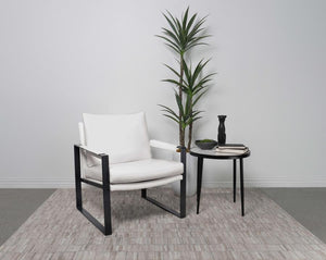 Rosalind - Upholstered Track Arm Accent Chair - White