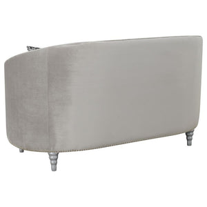 Avonlea - Upholstered Sloped Arm Sofa Velvet - Pearl Silver