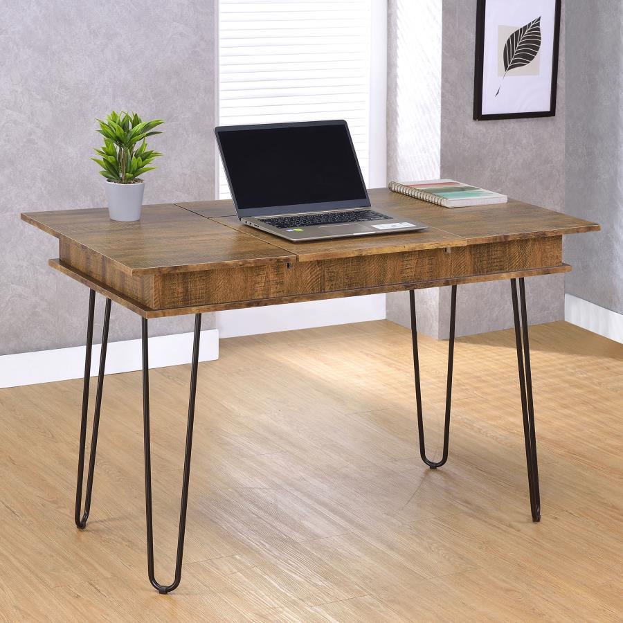 At first glance, it appears to be a simple writing desk with a hint of traditional charm. Yet when you flip open its top and pull out its sliding tray, and it reveals a plethora of pleasing features. Four spacious compartments offer discreet storage for y