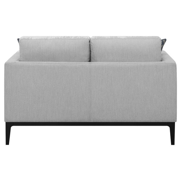 Apperson - Upholstered Track Arm Loveseat - Light Gray