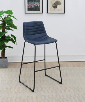 Zuni - Faux Leather Upholstered Bar Chair (Set of 2) - Blue