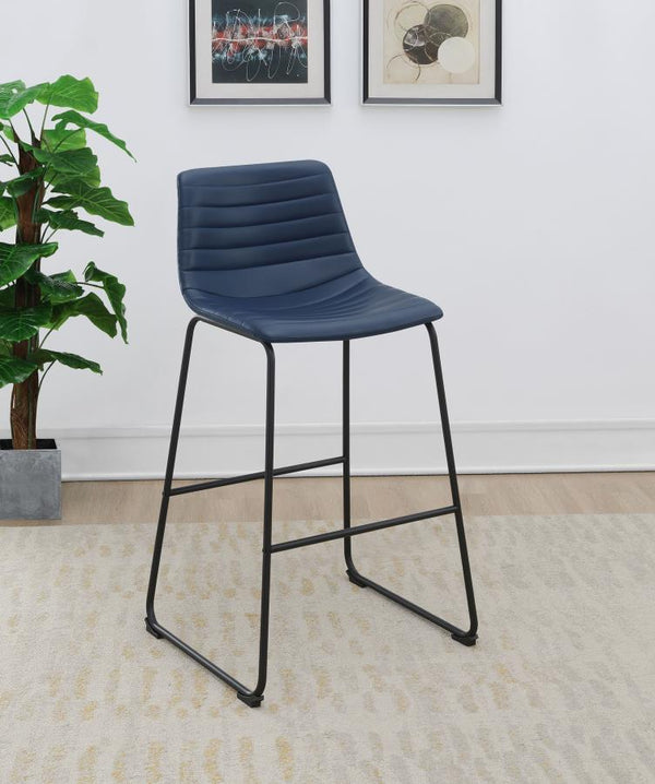 Zuni - Faux Leather Upholstered Bar Chair (Set of 2) - Blue