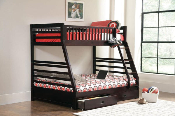  this twin over full bunk bed is casual in style. Create a stunning visual with the supportive A-shaped frame