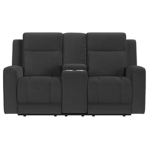 Brentwood - Upholstered Motion Reclining Loveseat - Dark Charcoal