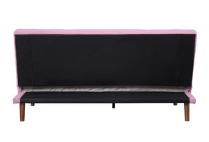 Yolandi - Futon - Pink Velvet & Dark Walnut Finish