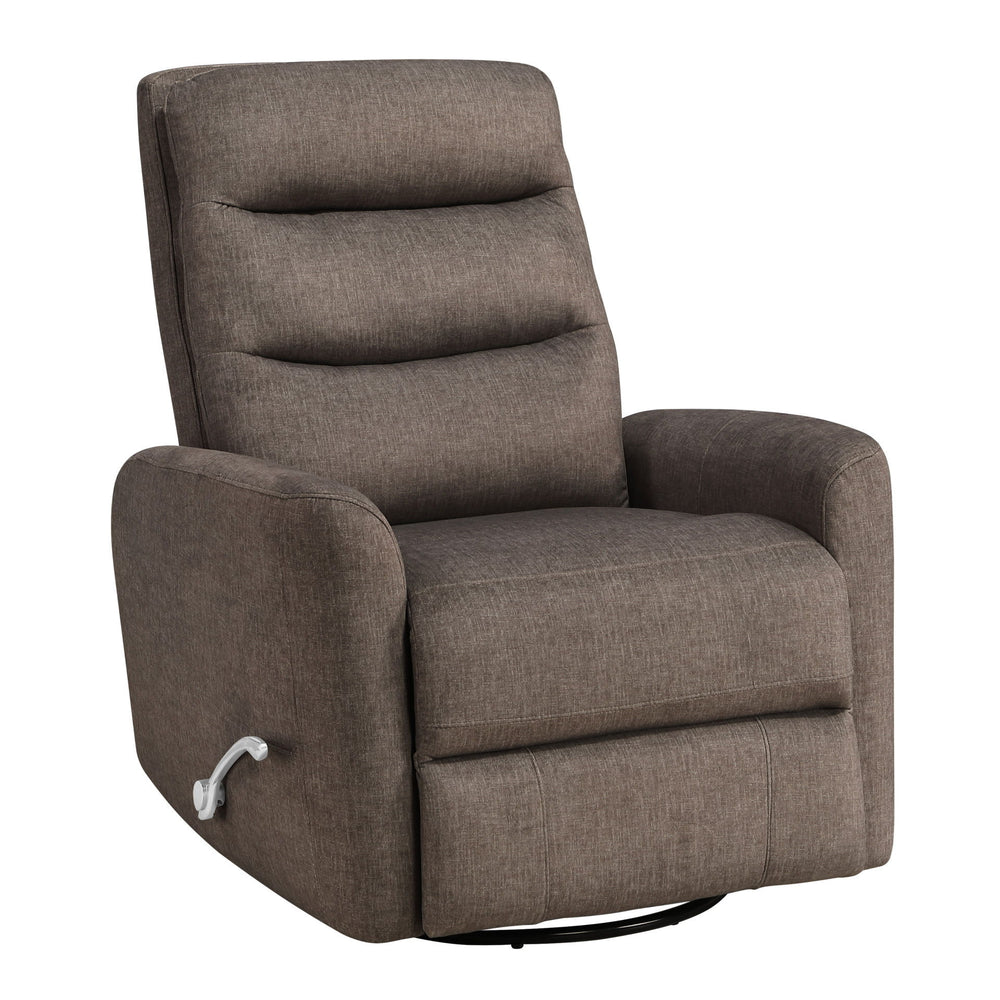 The Takami Swivel Recliner in Chocolate offers a perfect blend of comfort, durability, and style for your living space. Expertly crafted with a hardwood and plywood frame, it provides exceptional strength and stability, ensuring it stands the test of time