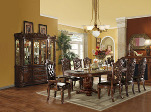 Create an elegant, traditional design in your dining room with the Vendome collection. Hand-crafted piece inspired from the luxurious designs of the past, the Vendome collection features elaborate wood carving details, traditional hardware and a sophistic
