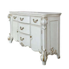 Dream happily-ever-after in a fairy-tale-inspired bed you have aspired to own all your life. This Vendom PU upholstered bed glints stylishly with its crystal-like button tufting and nailhead trim, elegant hand-brushed gold is paired with an antique pearl.