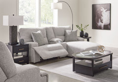Enjoy the endless adaptability of this living room package. Whether you-'re indulging in slow mornings or settling in for movie night, it keeps you comfortable in contemporary style. One-touch controls effortlessly adjust the recliner and headrest to suit