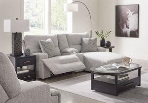 Enjoy the endless adaptability of this living room package. Whether you-'re indulging in slow mornings or settling in for movie night, it keeps you comfortable in contemporary style. One-touch controls effortlessly adjust the recliner and headrest to suit