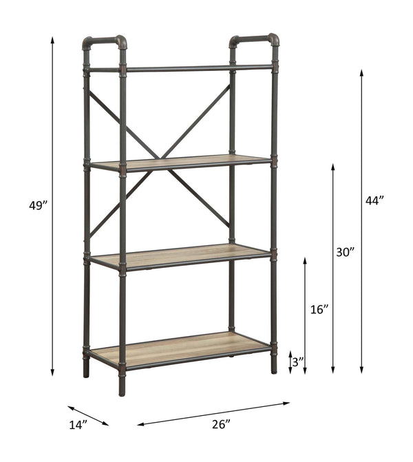 Itzel - Bookshelf - Antique Oak & Sandy Gray - 49"