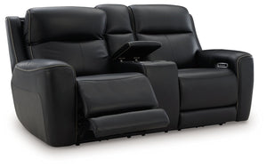 5Z-Comfort - Relaxation - Onyx - Power Recline Loveseat / Console / Adjustable Headrest